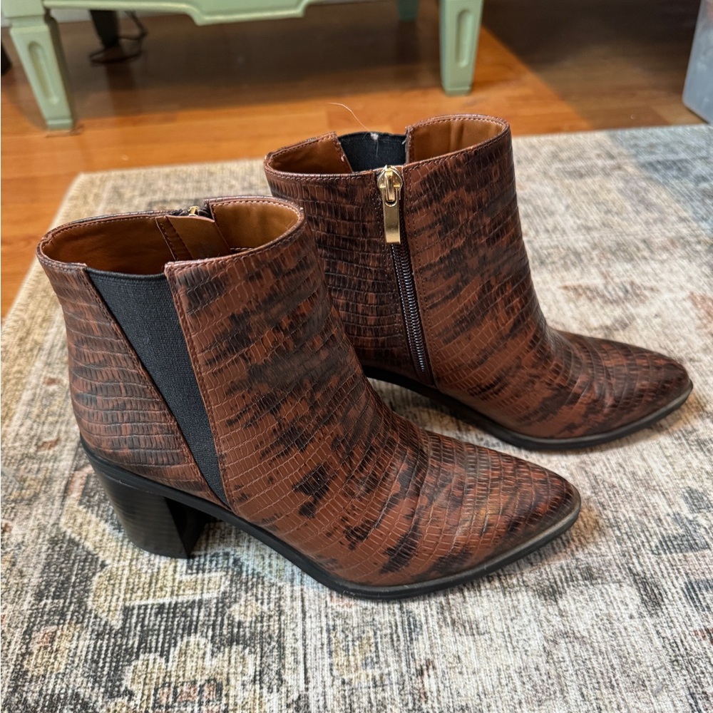 Franco Sarto Snakeskin Booties